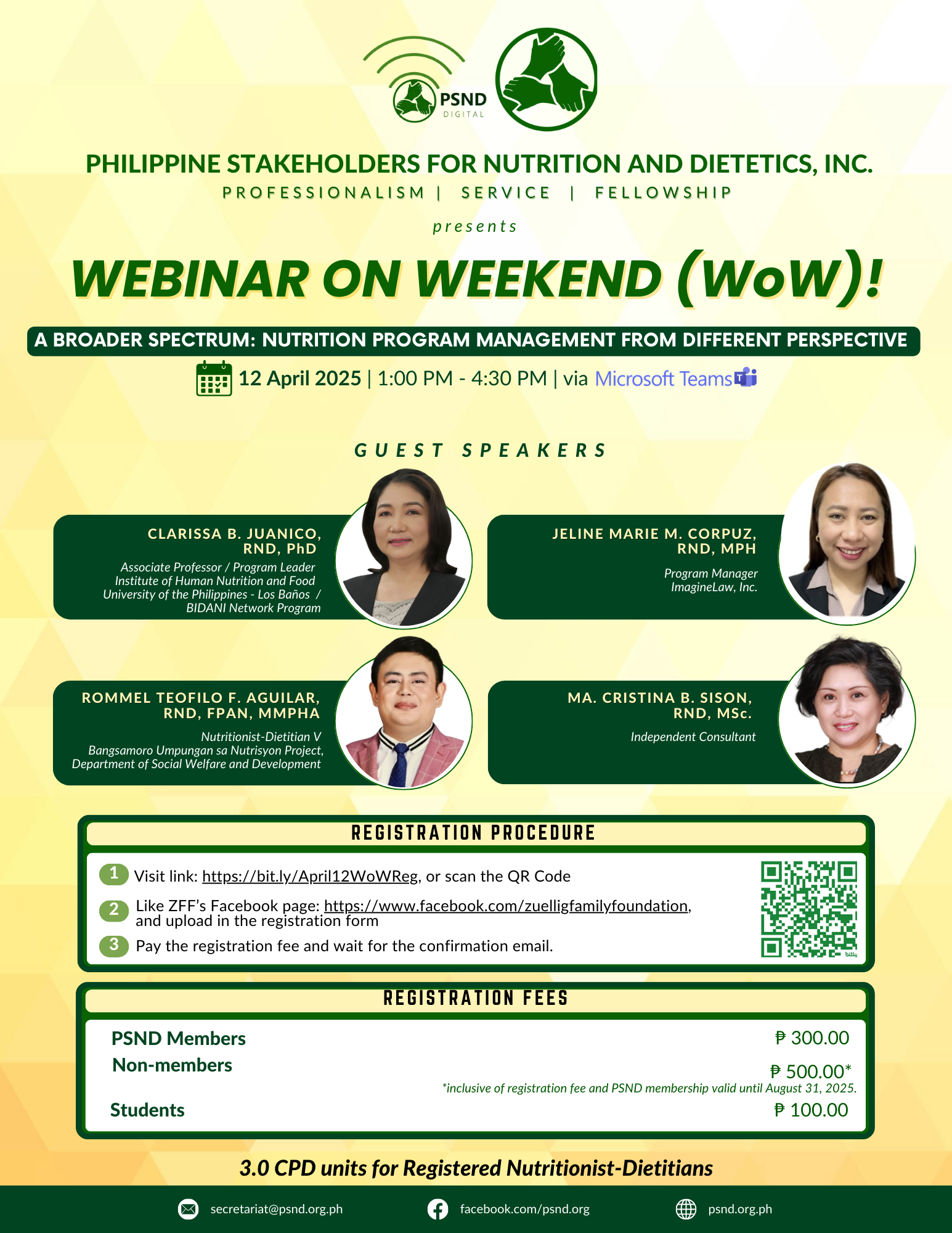PSND Webinar on Weekend (WoW!) 2025 Series: A Broader Spectrum: Nutrition Program Management from Different Perspectives